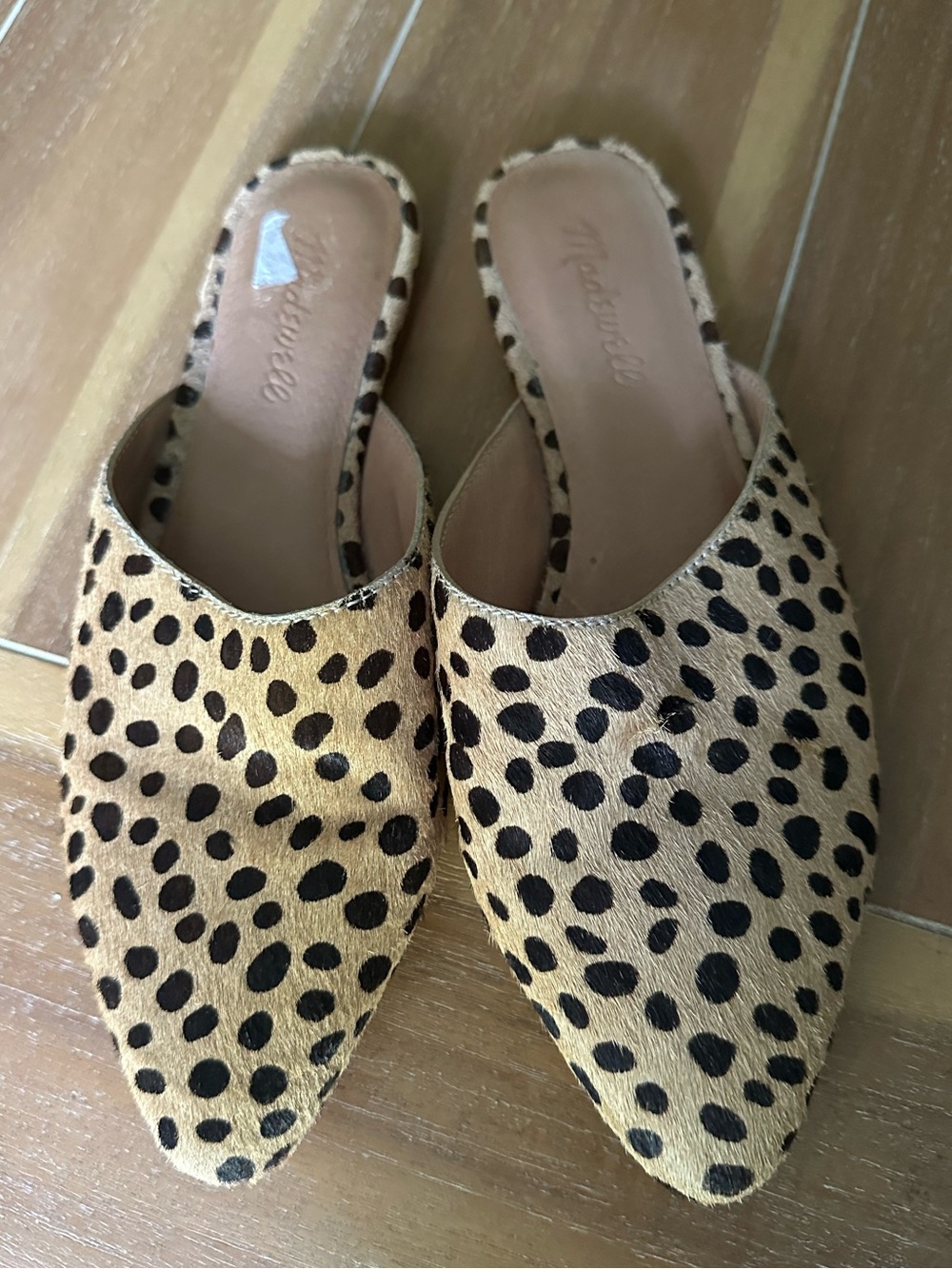 Madewell Remy Mule, Calf-Hair Cheetah Print Size 7